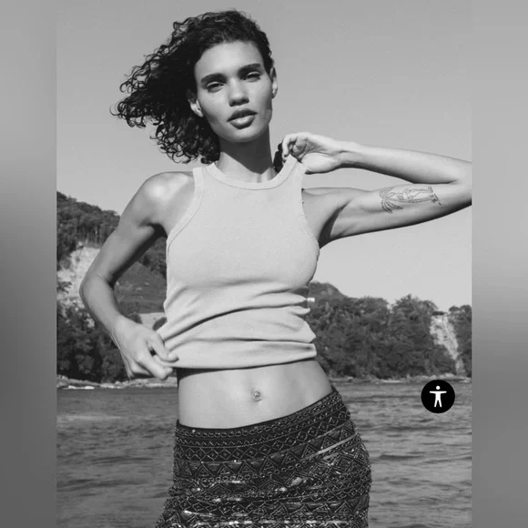 ZARA Washed Rib Tank Top - Picture 2 of 12